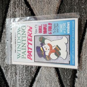 VINTAGE 1998 FROSTY SNOWMAN WINDOW PAINTING PATTERN HOME STORE 22"X28"